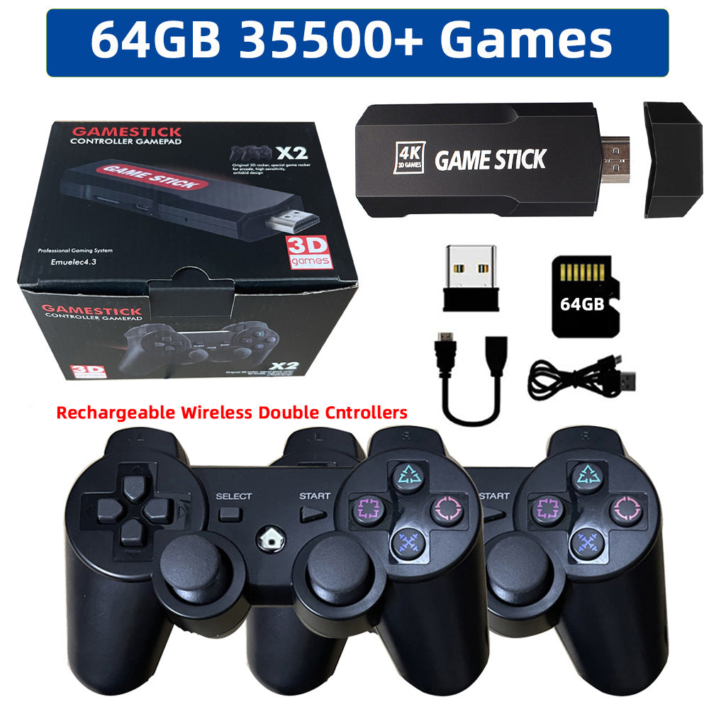 4K USB GameStick Emulator w/ HDMI Support, 30K+ Games & Sony-style Controllers