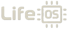 Life OS default logo with a transparent background, refined using Upscayl.